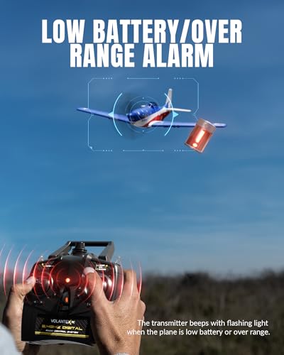 VOLANTEXRC RC Plane, 4 Channel Remote Control Airplane Fighter RTF with 6-Axis Gyro, 3 Modes & Aerobatics Easy to Fly, 2.4GHz Radio Controlled Aircraft for Beginners, Boys & Adults, P51D Mustang, Red