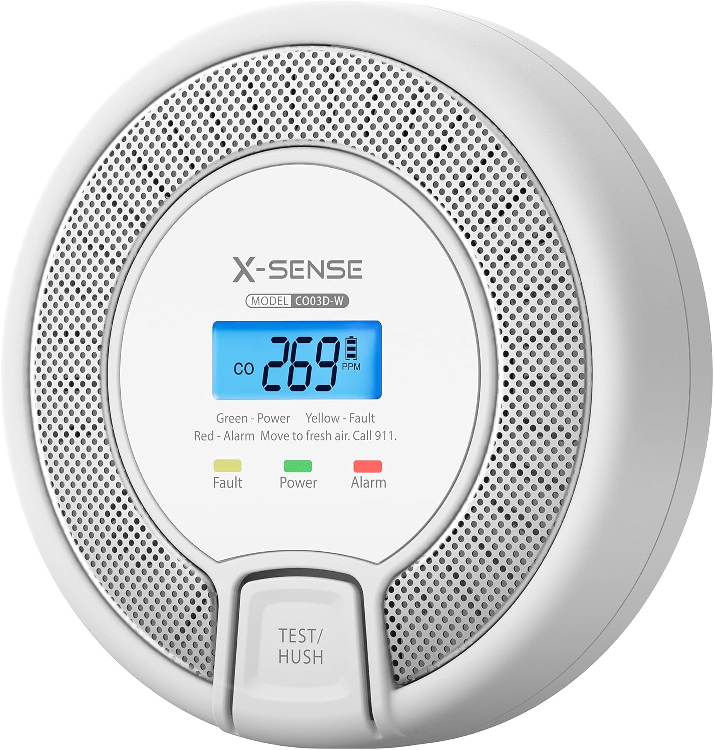 X-Sense Wireless Interconnected Carbon Monoxide Detector, Replaceable Battery-Powered CO Alarm with Digital Display, Auto-Check, CO03D-W, Pack of 2