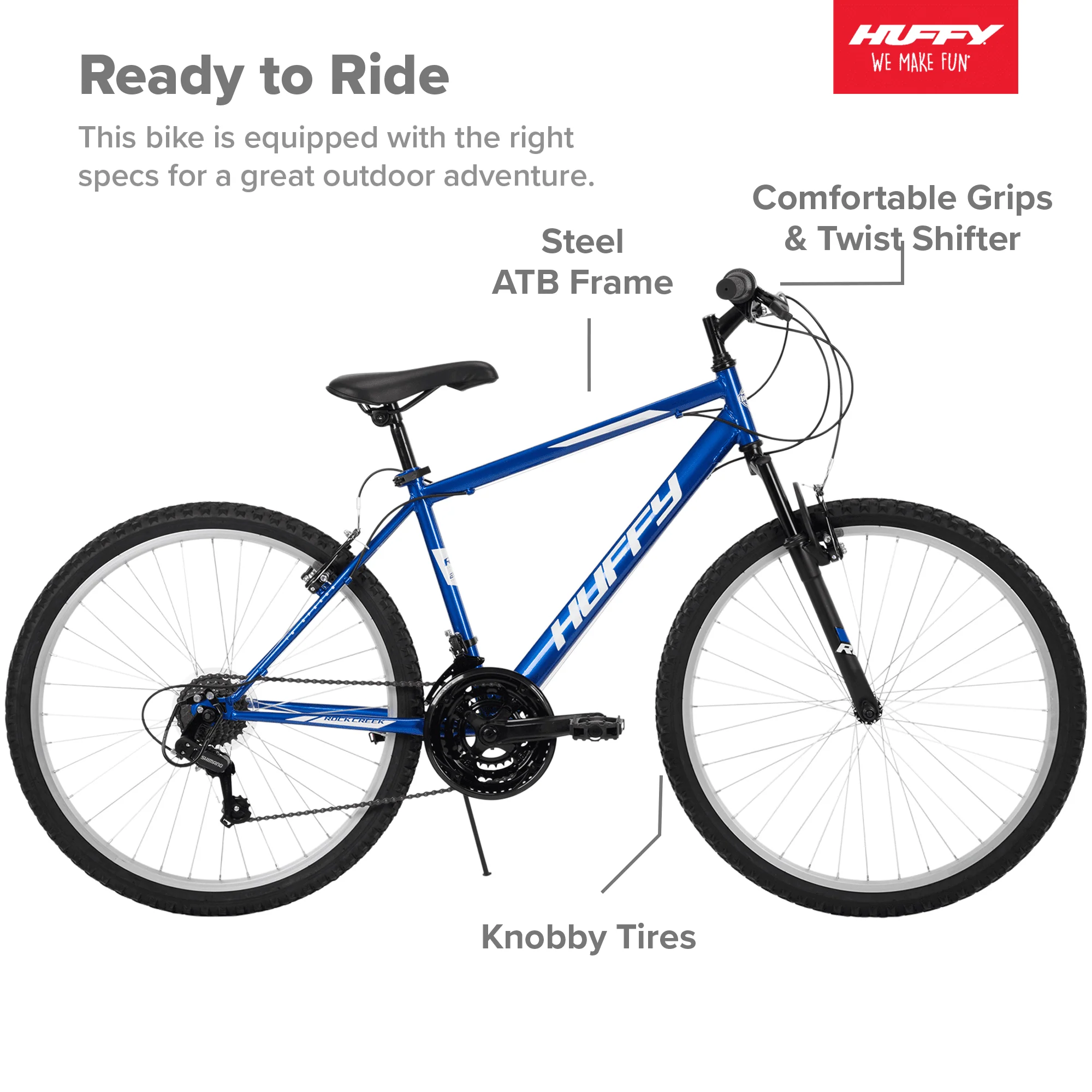 Huffy 26-inch Rock Creek Men's Mountain Bike, Ages 13 and Up, Blue