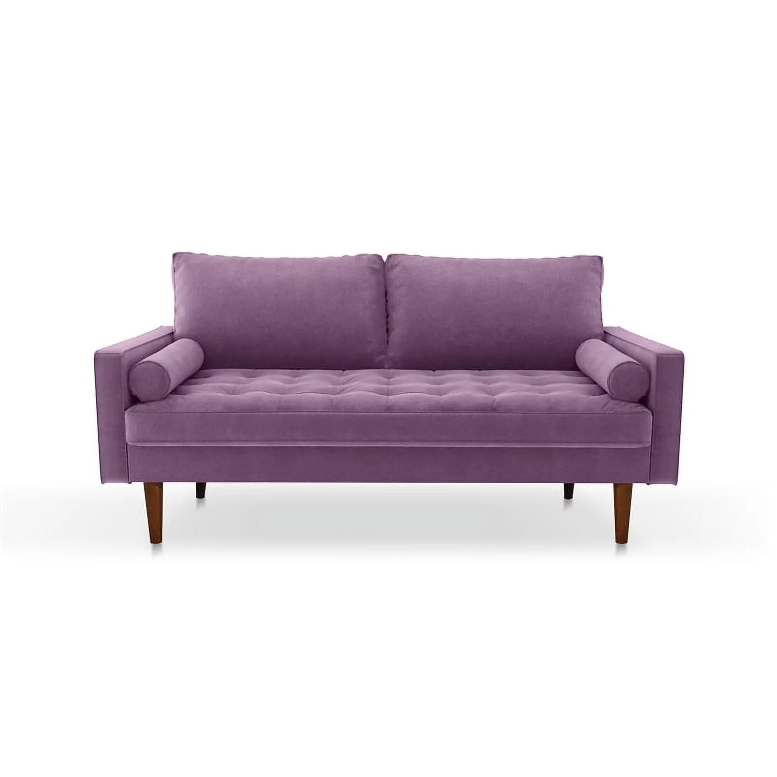 Pemberly Row Contemporary 70" Upholstered Velvet Sofa in Purple