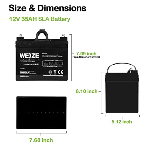 Weize Deep Cycle AGM 12 Volt 100Ah Battery, Maintenance-Free, 3% Self-Discharge Rate, 1150A Max Discharge Current, Perfect for RV, Solar, Trolling Motor, Wind, Marine, Camping and Off-Grid System