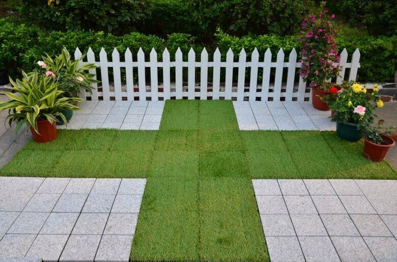Courtyard Casual Artifical Grass Deck Tile, 9 PC Set, Size: Green - Plastic