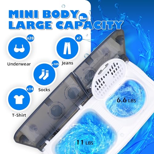 Portable washers Compact Washing Machine and Spinner Twin Tub Washer and Dryers for Home Apartment Dorms