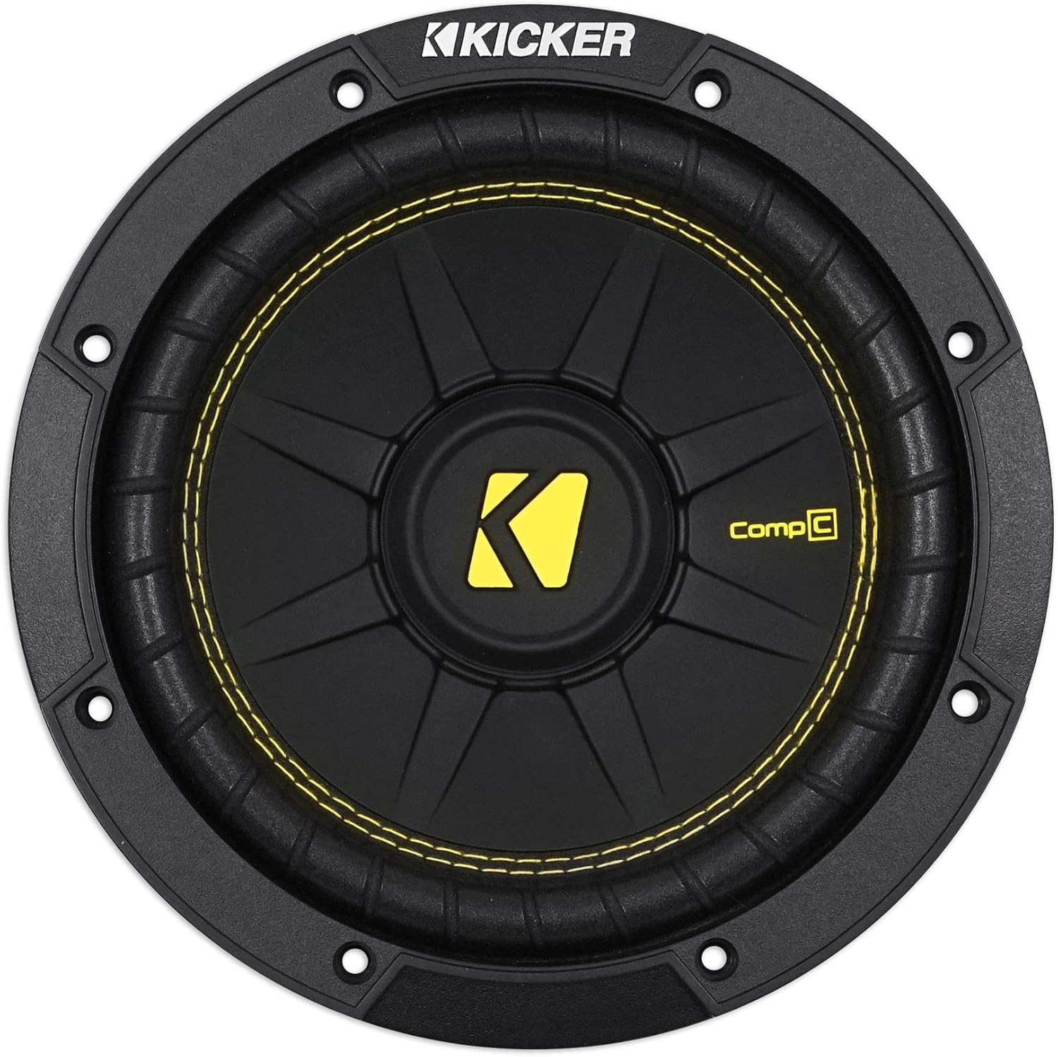 KICKER 44CWCS84 CompC 8 Inch 4 Ohm SVC 200 Watt RMS Power and 400 Watts Peak Power Dual Voice Coil Car Vehicle Audio Subwoofer, Black Pack of 2