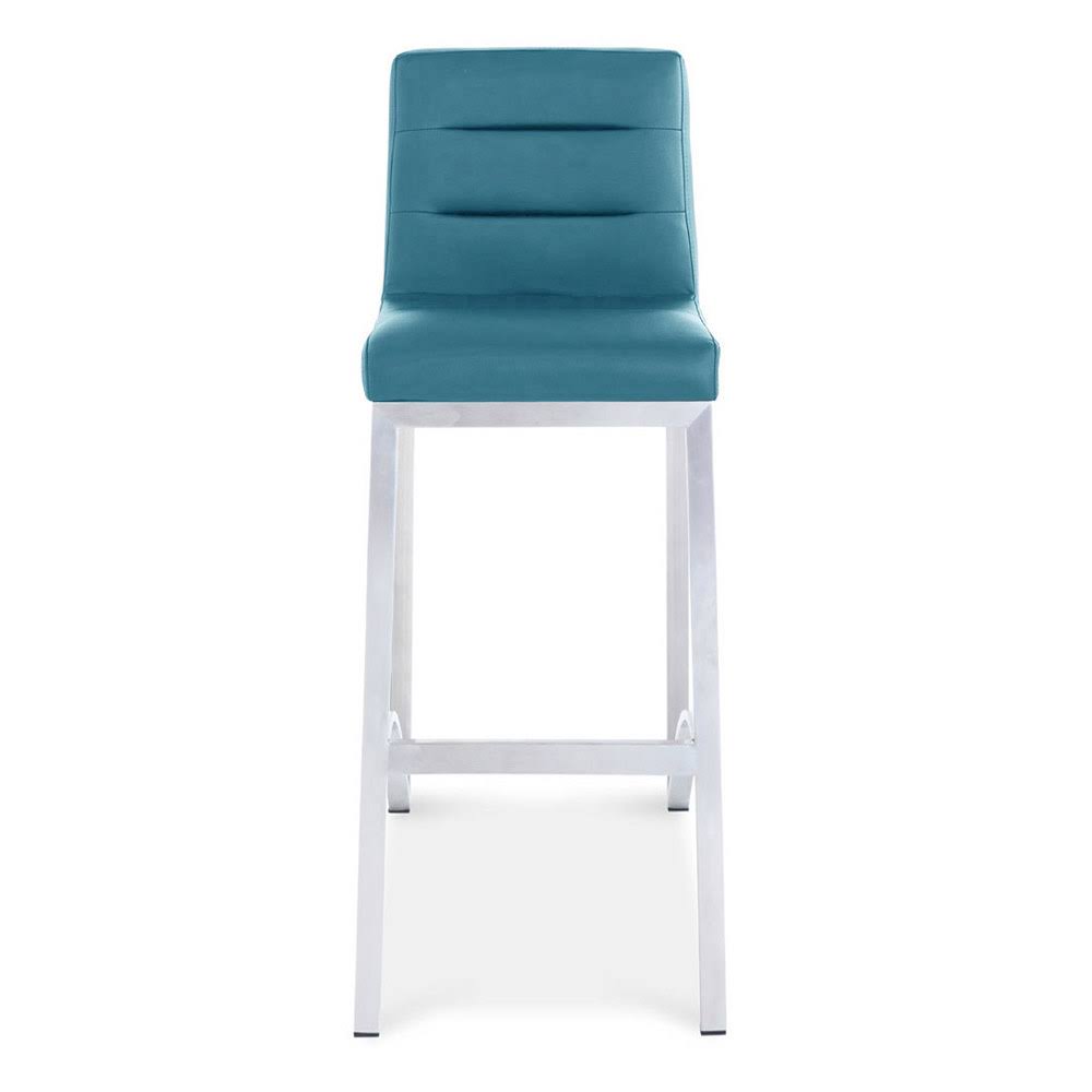 Zuri Furniture Lynx Bar Stool with Metal Base - Teal