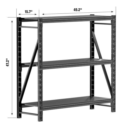 5 Tier Heavy Duty Metal Shelving Unit - Industrial Storage Shelf for Garage and Industrial Use - Durable Storage Shelf Organizer, 24" D x48" W x72" H