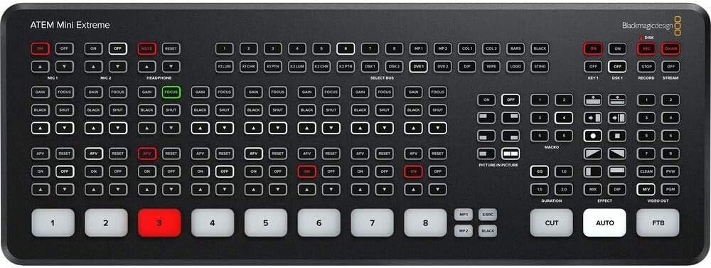 Blackmagic Design ATEM Mini Extreme HDMI Live Stream Switcher Bundle with 6’ HDMI Cable, 7’ Cat5e Cable, and 5-Pack of Solid Signal Cable Ties (SWATEMMINICEXT)…