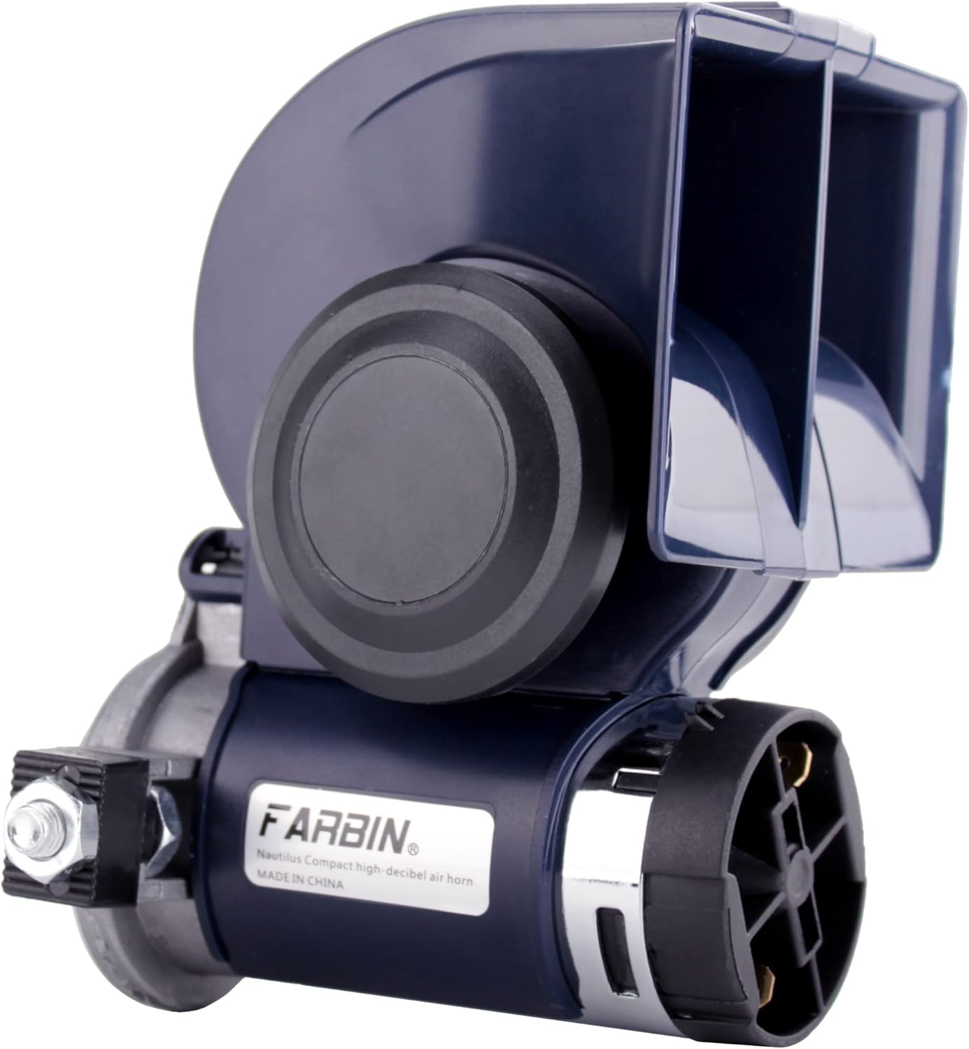 FARBIN Train Horn for Truck 12v 150db Loud Car Horn Snail Air Horn with Relay Harness for Any Vehicles(12V, black horn)