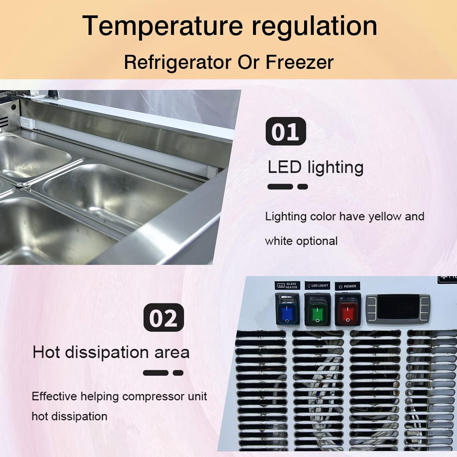 Kolice Commercial 9 Drums/ 6 Pans Ice Cream Showcase Freezer,Ice Cream Display Showcase, Ice Cream Display Freezer for Restaurant, Ice Cream Shops, Hotels, etc.