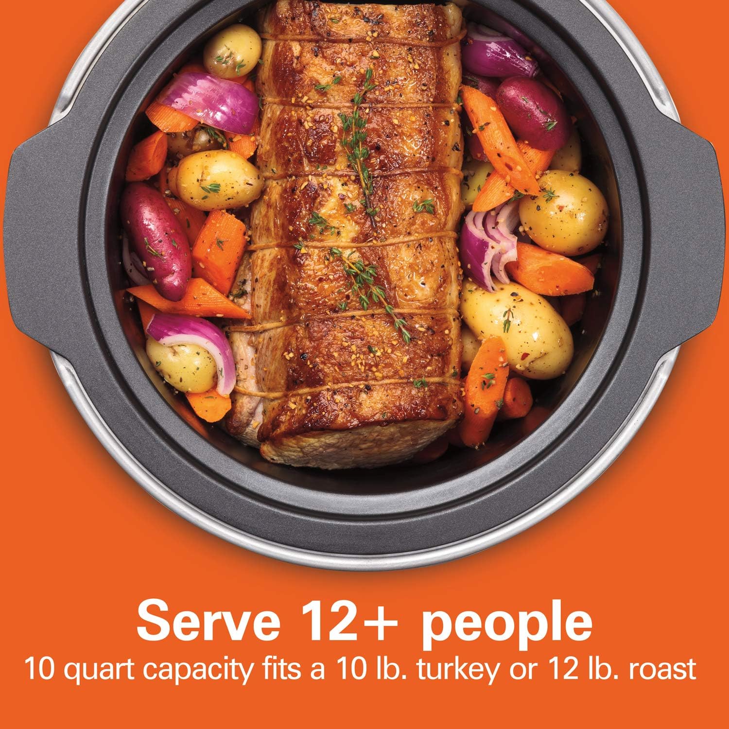 Hamilton Beach Sear & Cook Stock Pot Slow Cooker with Stovetop Safe Crock, Large 10 Quart Capacity, Programmable, Silver (33196) & 8 Quart Programmable Slow Cooker, Silver (33480)