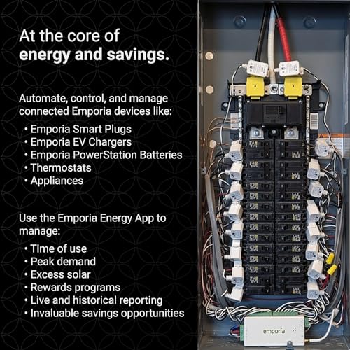 Emporia Gen 3 Smart Home Energy Monitor | Home Energy Automation and Control | Real Time Electricity Monitor/Meter | Solar/Net Mete