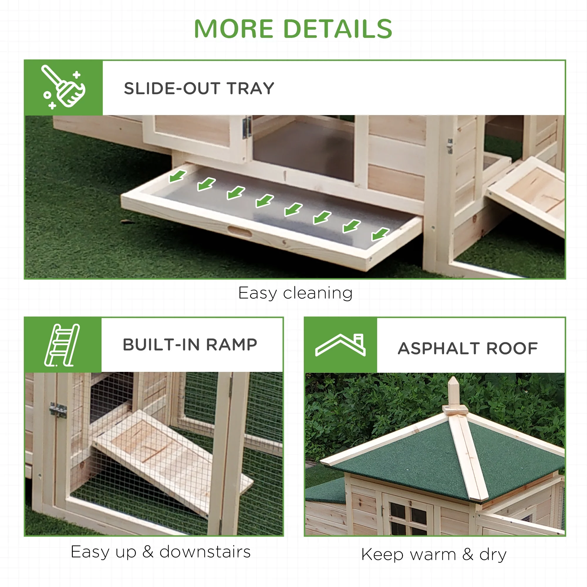 PawHut Chicken Coop Hen House /w Cottage Style - Curated Treasures Market