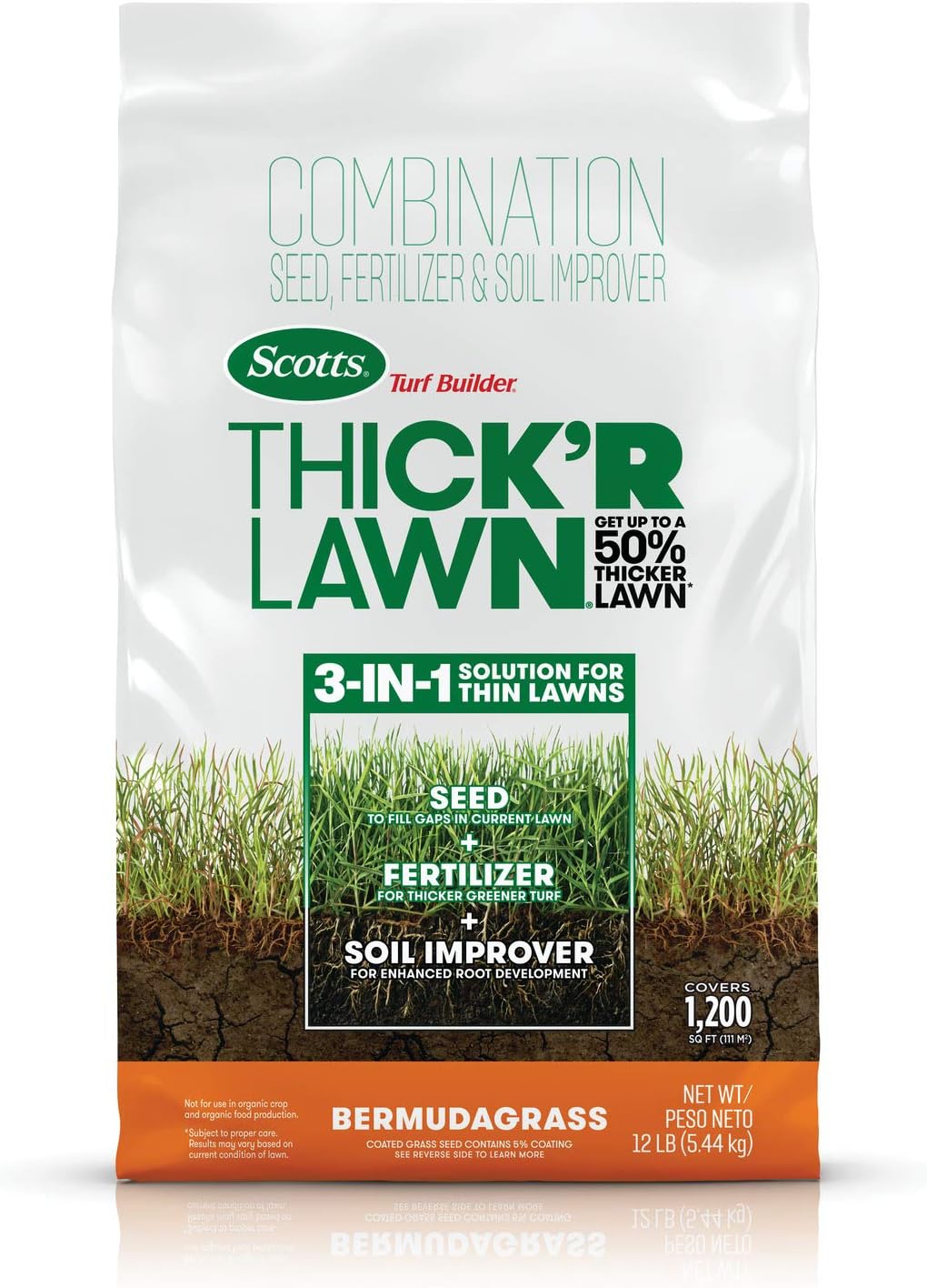 Scotts Turf Builder Grass Seed Bermudagrass, 10 lb. - Full Sun - Built to Stand up to Scorching Heat and Drought - Aggressively Spreads to Grow a Thick, Durable Lawn - Seeds up to 10,000 sq. ft. Pack of 2