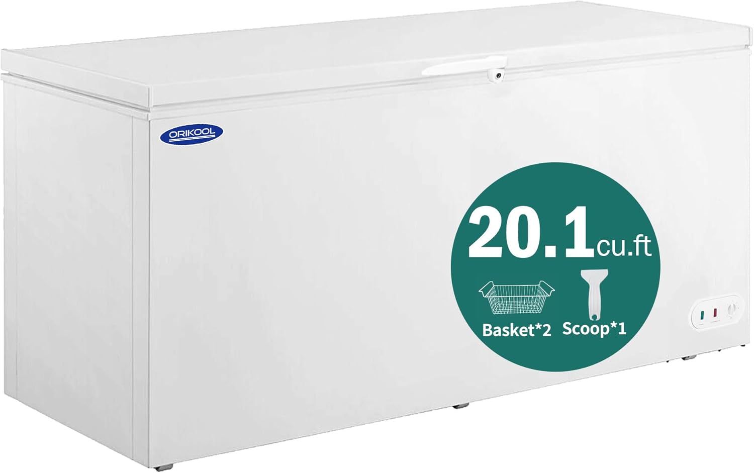 Chest Freezer 20.1 Cu.ft Solid Top Commercial Deep Chest Freezers with Lockable Stay-Open Lid Painted for Back-of-House Bulk Storage