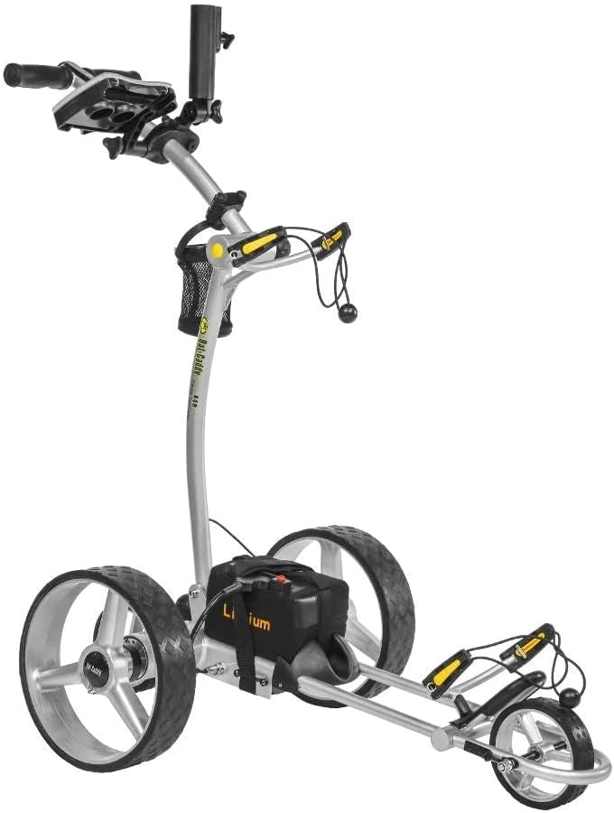 Bat-Caddy X4 Sport Electric Push Cart w/ Free Accessory Kit, 33Ah, Silver