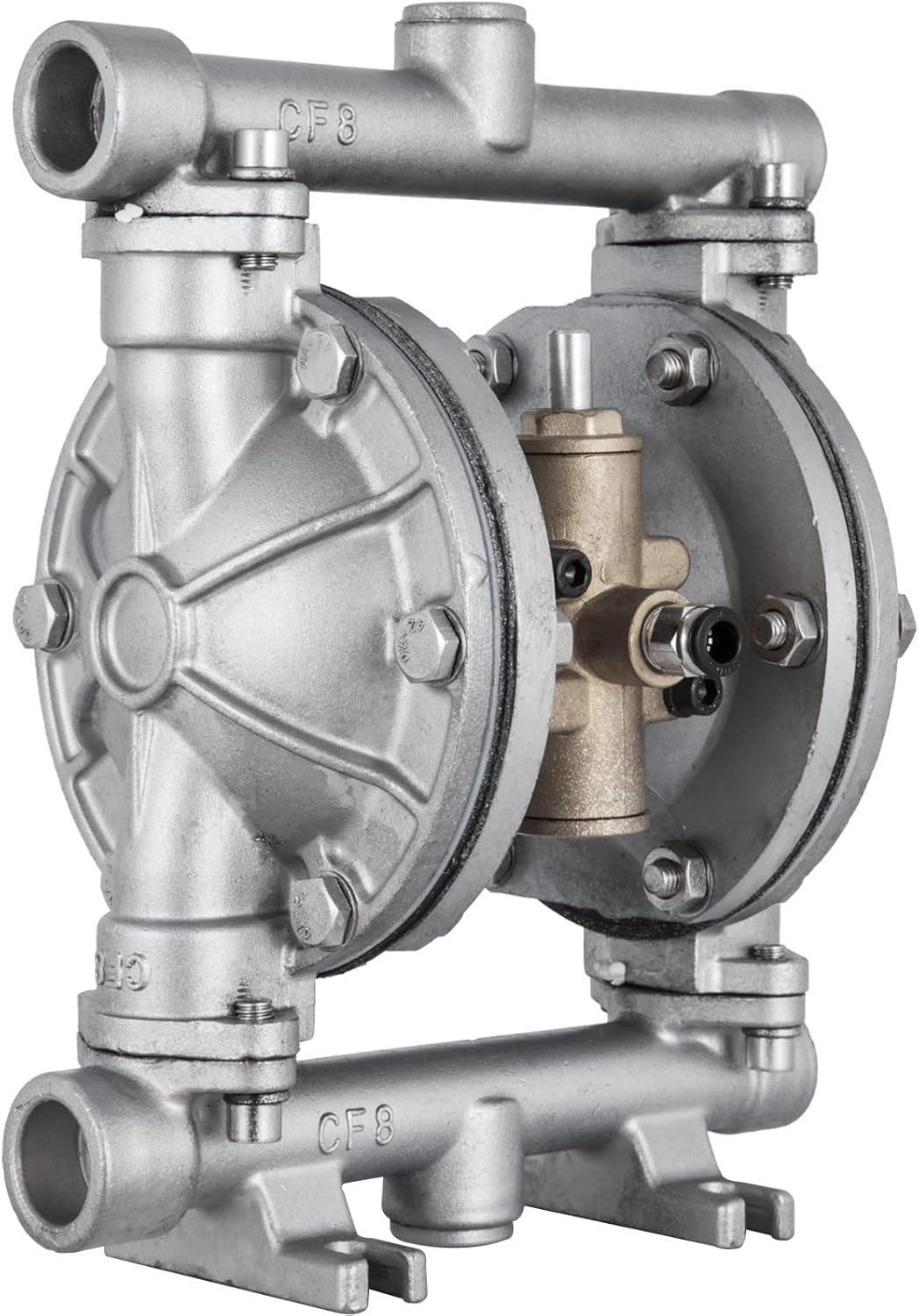 Happybuy Air-Operated Double Diaphragm Pump 1/2 inch Inlet and Outlet 304 Stainless Steel 12 GPM Max 115PSI Corrosion-Proof Nitrile Diaphragm Air Pump Chemical Industrial Use, QBK-15P-1/2 inch-12