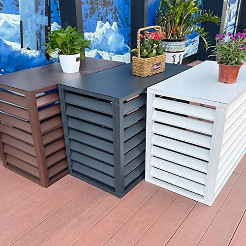 Air conditioner fence for outside units - Anti-Theft Sturdy Aluminum AC Covers. Mini split pipe cover and condenser cover to hide air conditioner. Outdoor unit protection.