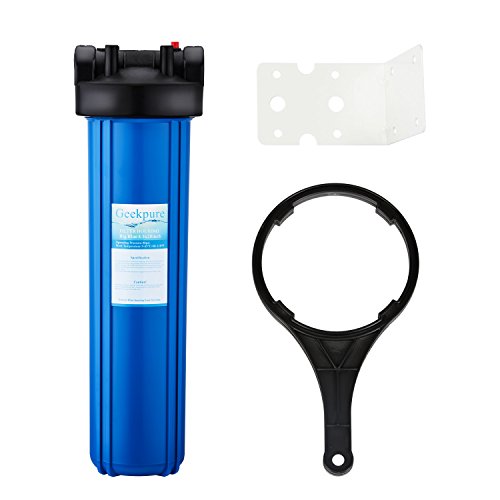 Geekpure 20 Inch Whole House Water Filter Housing-1"NPT Bras Port-Fit 4.5"x 20" Filters