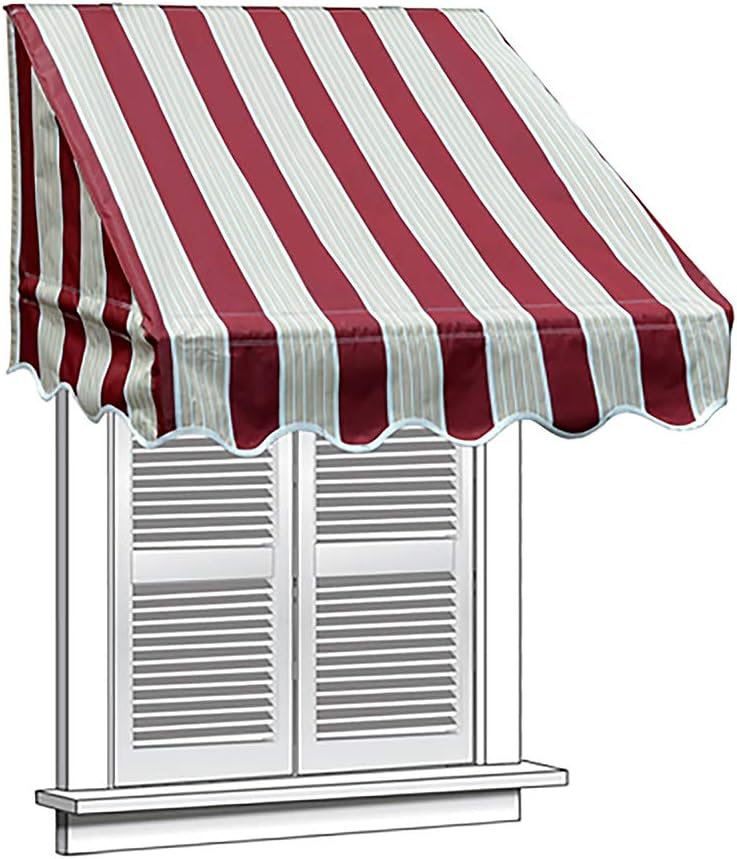 ALEKO WAW6X2MSTRGR58 Window Canopy Awning 6 x 2 Feet Multi-Stripe Green Pack of 2