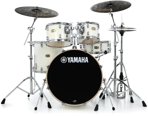 Yamaha Stage Custom Birch 5pc Shell Pack with a 22" Kick 14” Snare Drum in Matte Surf Green for Students and Working Drummers (SBP2F50MSG)