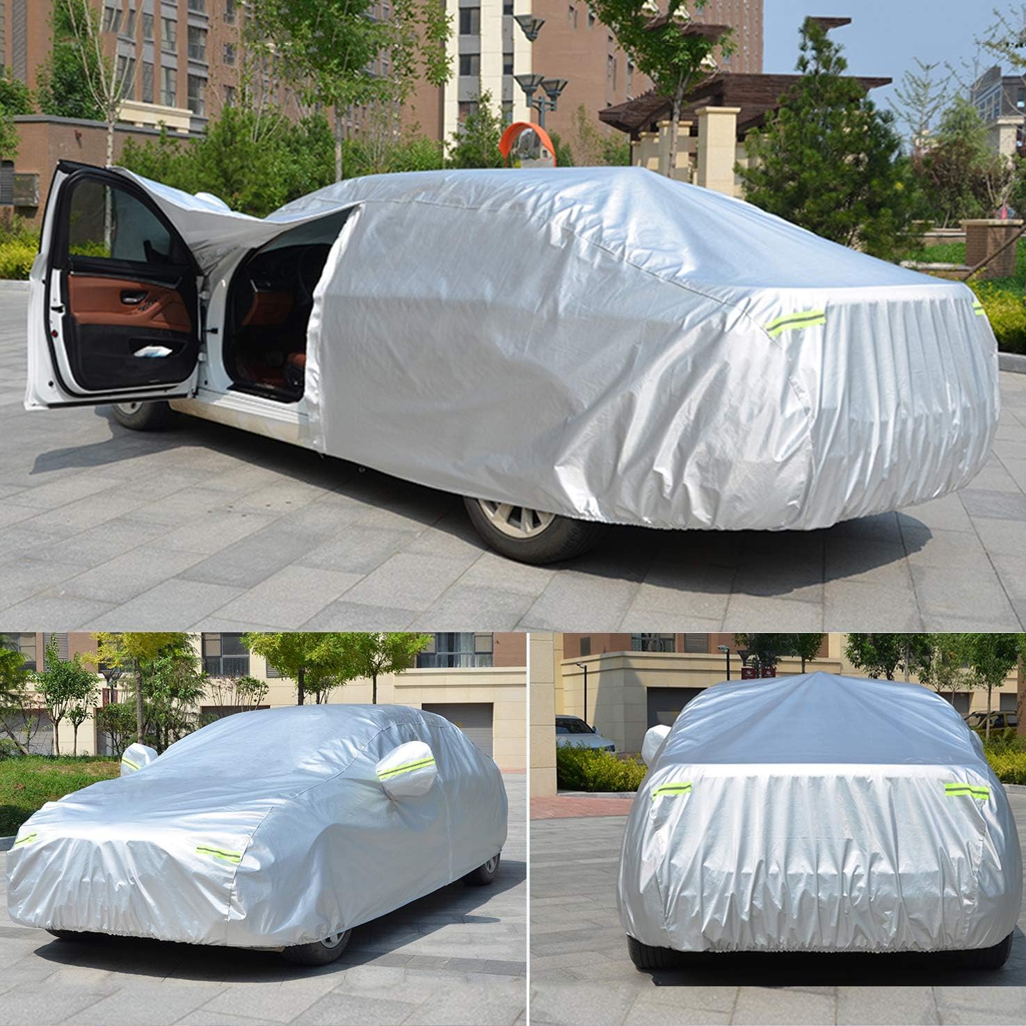 KouKou 6 Layers Car Cover Waterproof All Weather for Automobiles, Fit Sedan Toyota Corolla/Prius, Honda Insight, Nissan sentra, BMW 3 Series, Lexus is250, Subaru WRX etc (185 X 70 X 59 inches )