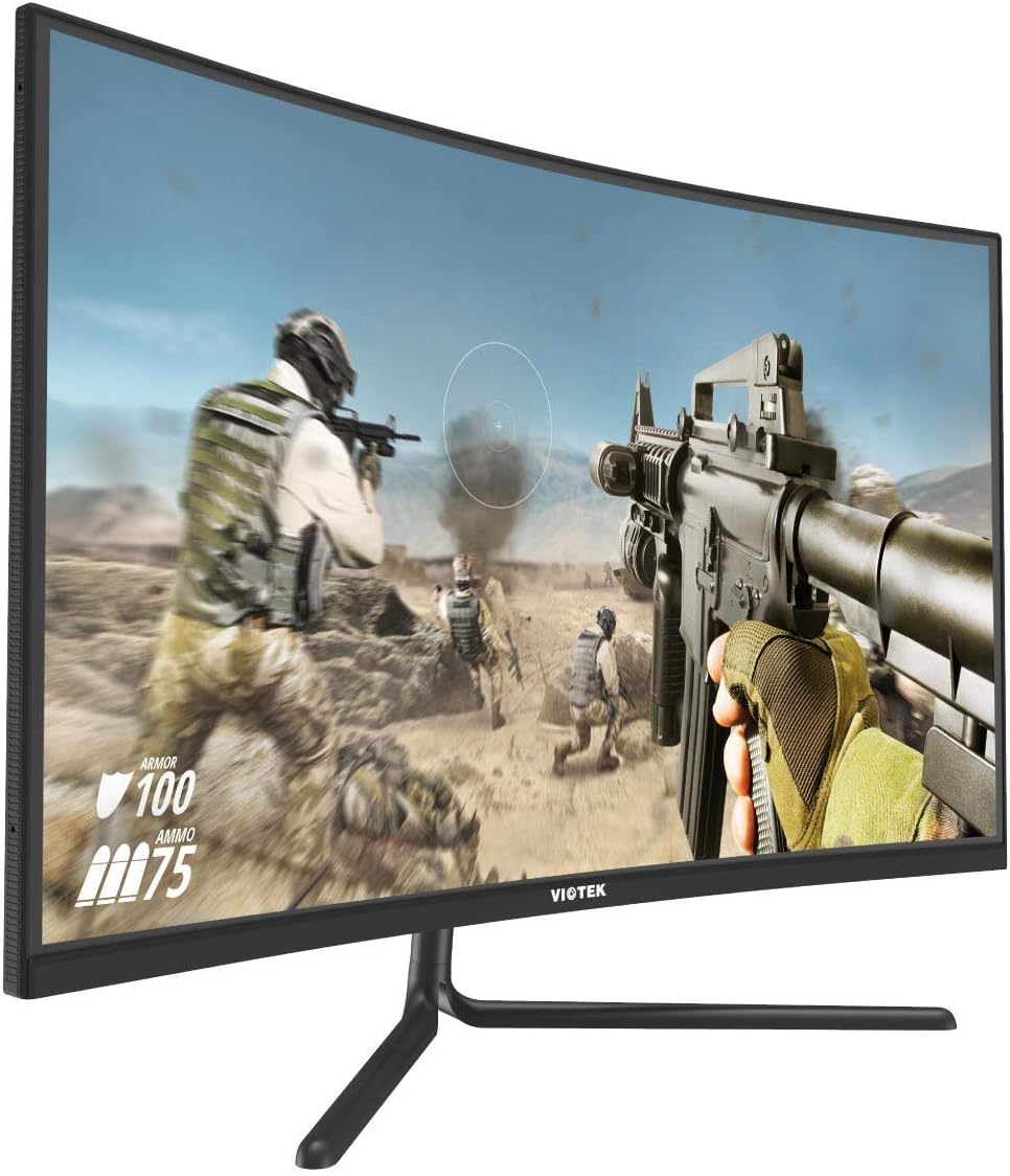 VIOTEK GNV27DB 27-Inch Curved QHD Gaming Monitor | 144Hz 2560x1440p 1ms (OD) | 1500R Curvature, G-Sync-Ready FreeSync | DP, 3X HDMI, 3.5mm | 3-Year Warranty + Zero-Tolerance Dead Pixel Policy (VESA)
