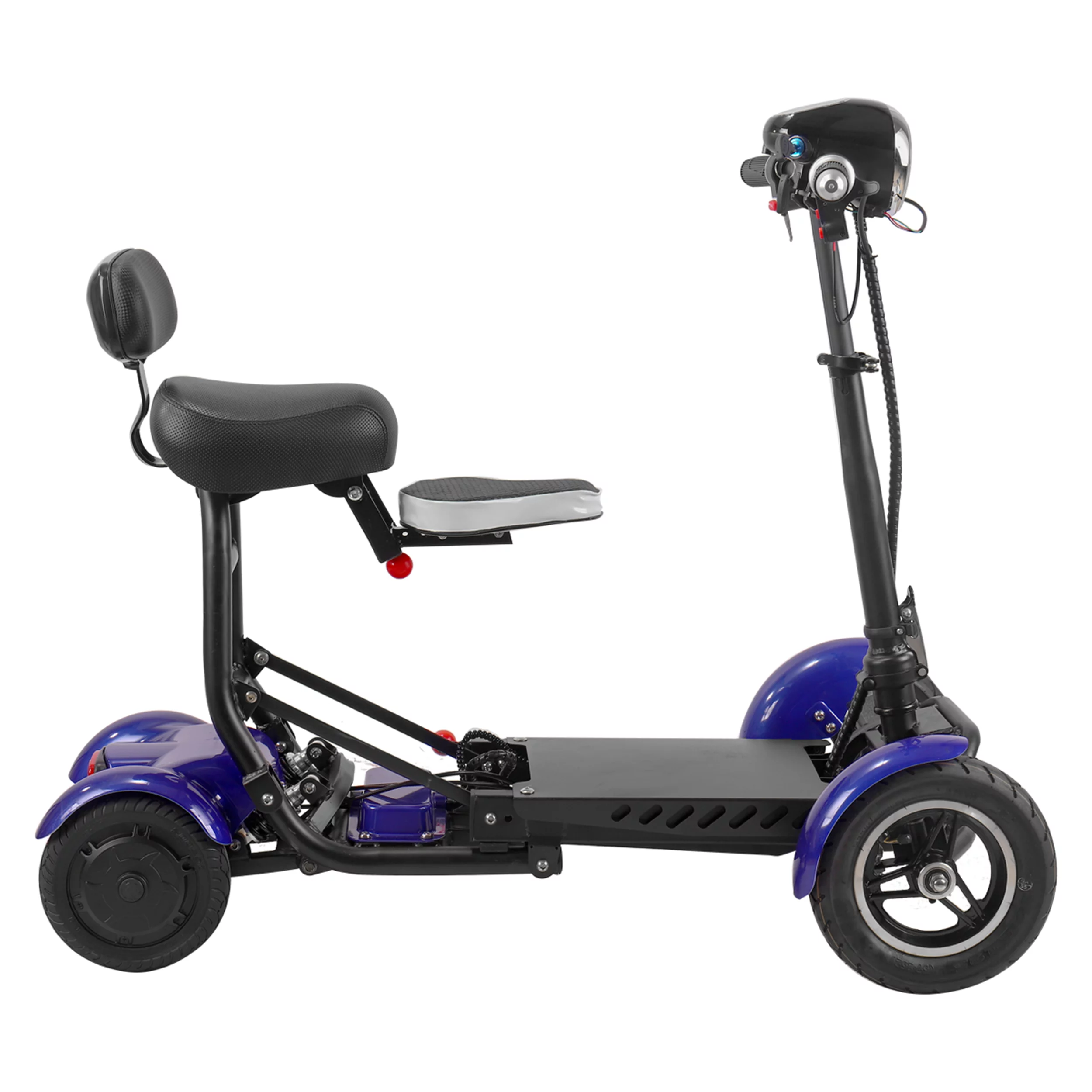 Bangeran Electric Mobility Scooter, 4 Wheel Foldable Portable, Up to 12 Miles - Blue
