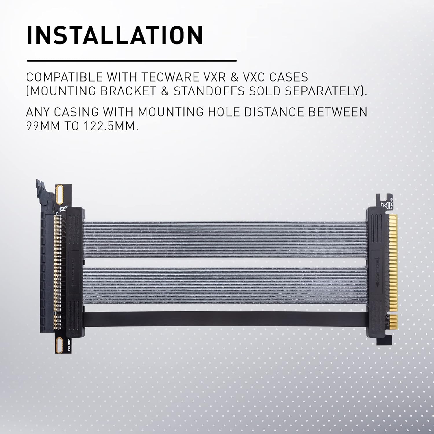 Tecware PCIE GEN 4.0 Riser Extension Cable for Vertical GPU Mount (PCIE 4.0 Right Angle (90 Degree))
