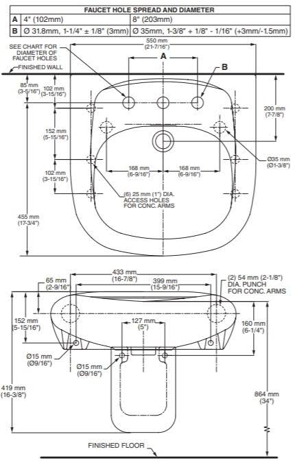 American Standard 0955.901EC.020 Murro Bathroom Sink White