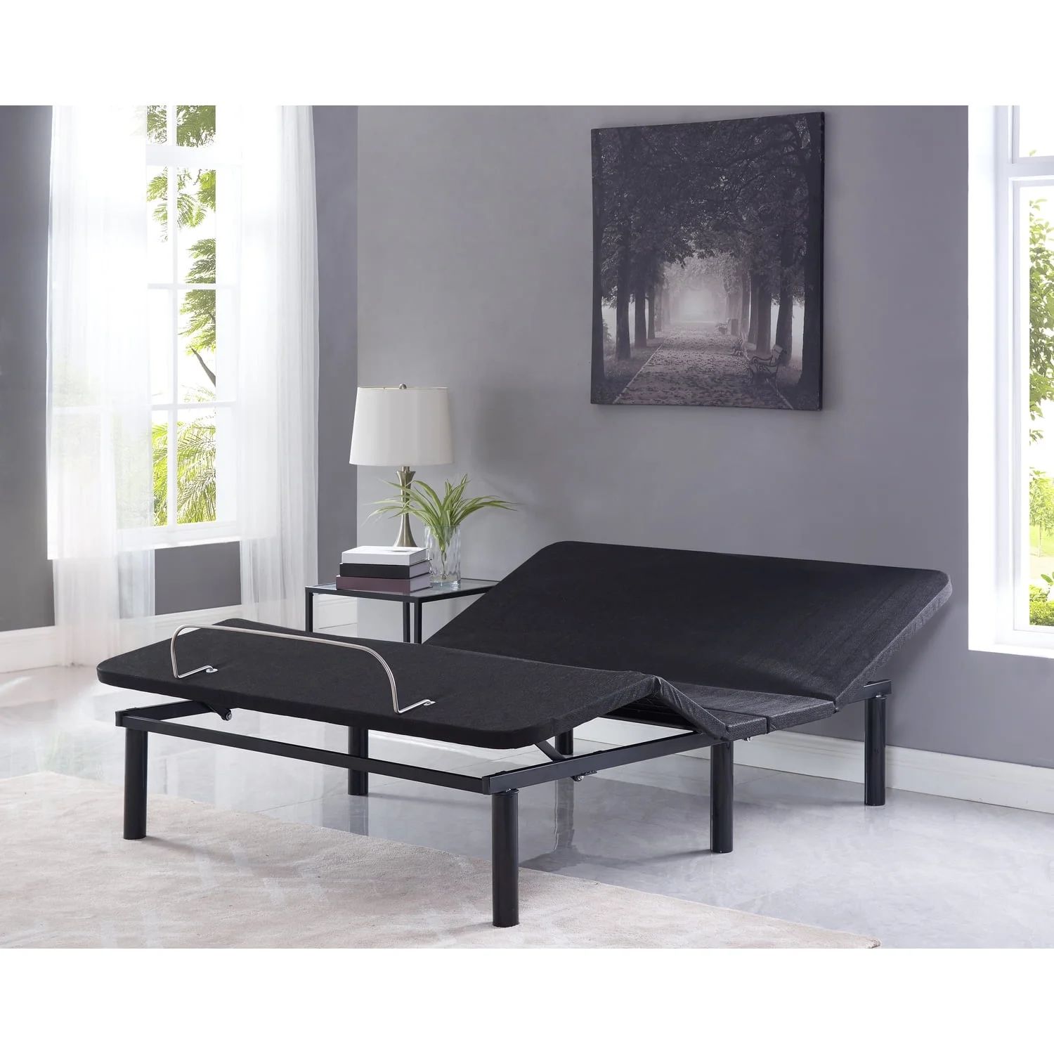 Serenity Deep Sleep Enabling 15" Height Adjustable Bed Frame Queen, Head & Foot Incline Adjustable Bed Base, Smart Bed, Adjustable Bed Frame with Remote, Anti-Snore, Zero Gravity Bed, Black