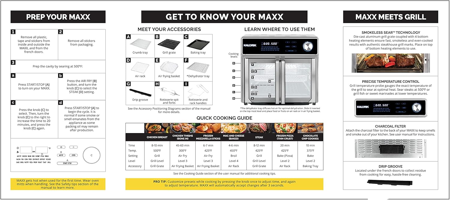 Kalorik MAXX 26 Quart Digital Air Fryer Oven Grill, Stainless Steel (AFO 47631 SS2)