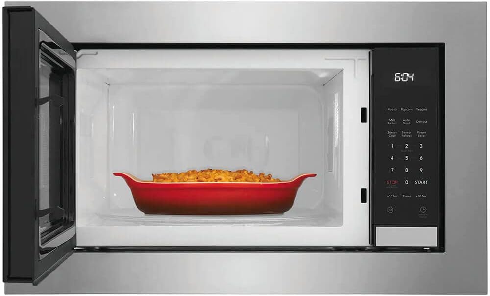 Frigidaire 24 Inch 1100W Built-In Microwave with 2.2 cu. ft. Capacity, Sensor Cook, 10 Power Levels, LED Lighting, Stainless Steel