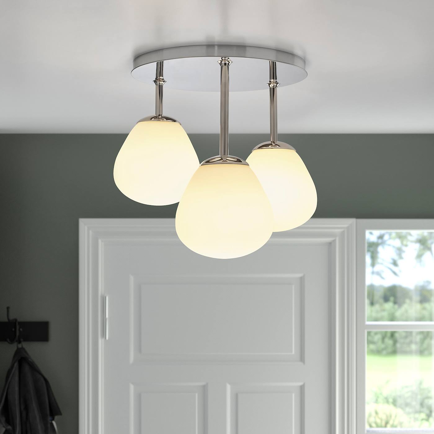 IKEA - DEJSA Ceiling Lamp with 3 Lights, Chrome plated/opal Glass, Diameter: 17 90478035