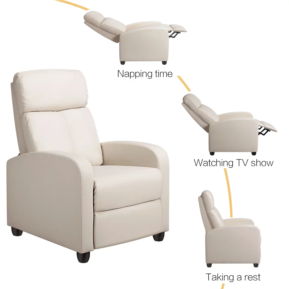 Yaheetech 2pcs Recliner Chair with Pocket Spring for Living Room, Beige