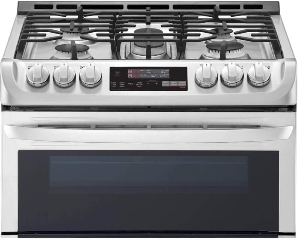 LG LTG4715ST 6.9 CF / 30" Gas Double Slide-In Range, ProBake Convection, ThinQ