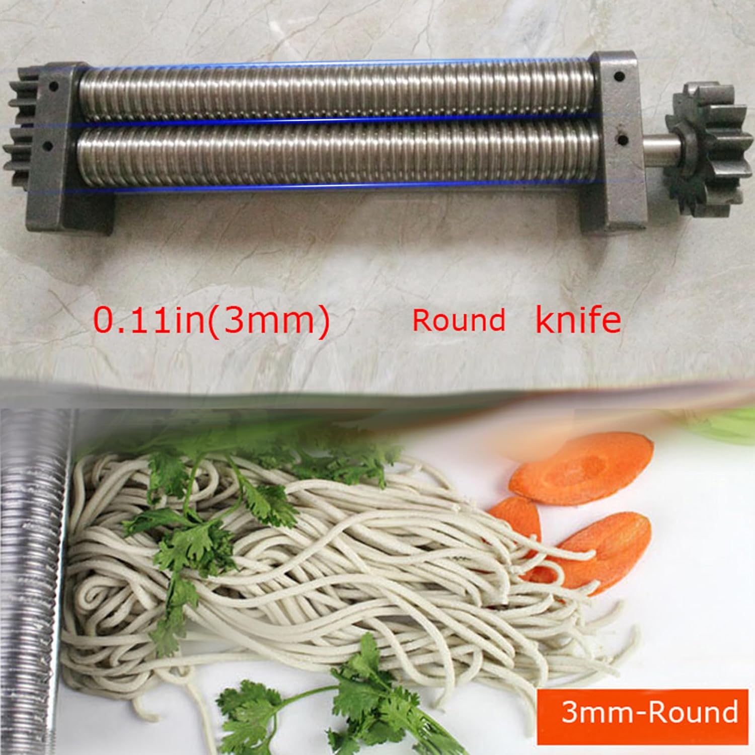Pasta Maker Stainless Steel Electric Pasta Press Maker Electric Noodle Maker Pasta Width 3mm 110v Round Knife Noodle Machine Automatic Noodle Making Machine Random Dough Knife