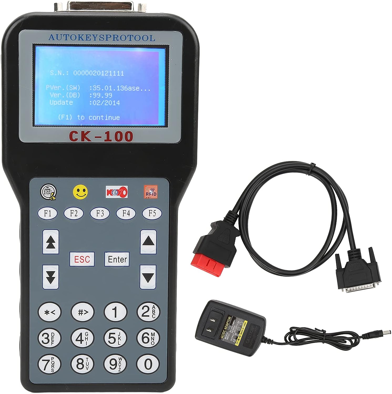 Auto Key Programmer Programming Tool,Car Key Programmer with 1024 Tokens Replacement for Alfa Remeo US Plug 100‑240V Car Accessory