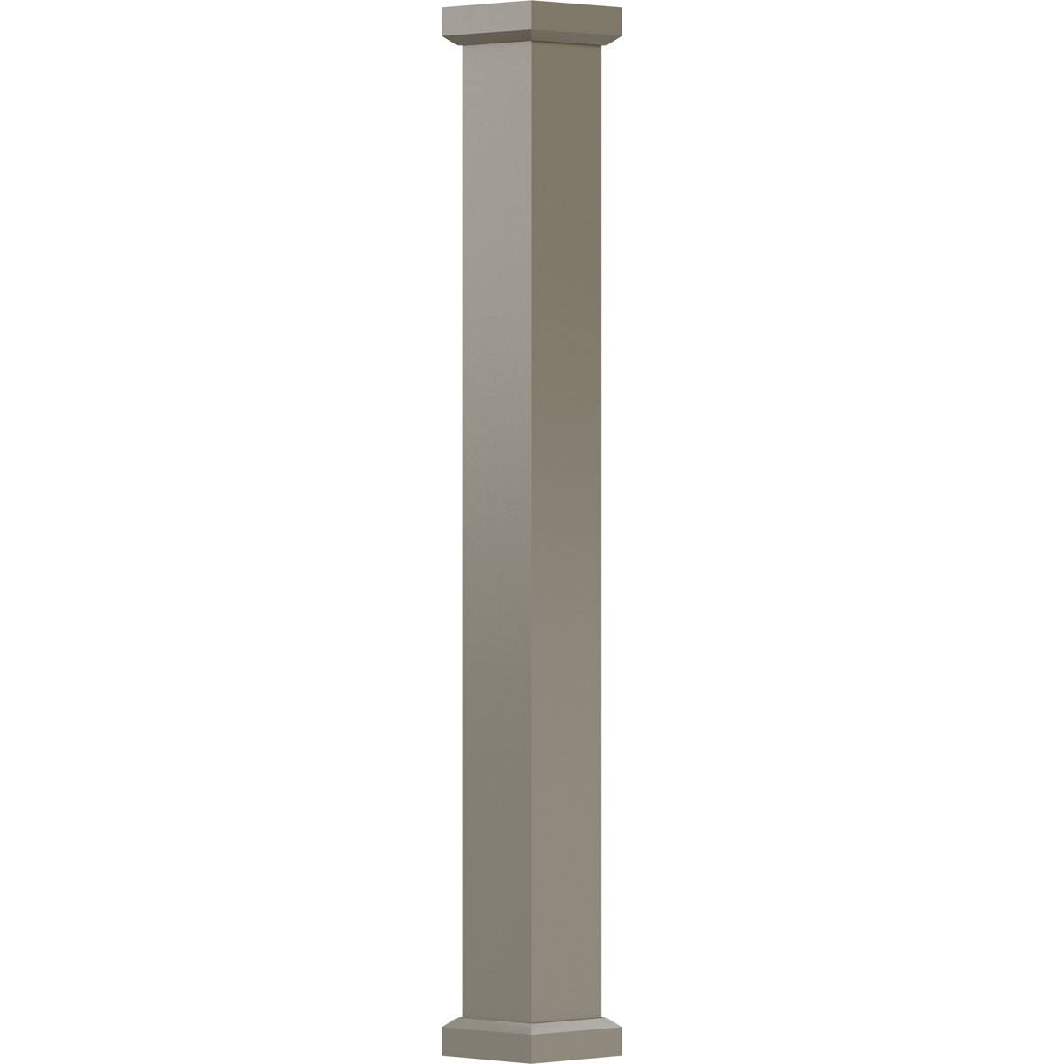 AFCO 8x22 x 9& Endura-Aluminum Empire Style Column, Square Shaft (FOR Post Wrap Installation), Non-Tapered, Wicker Finish w/ Cap