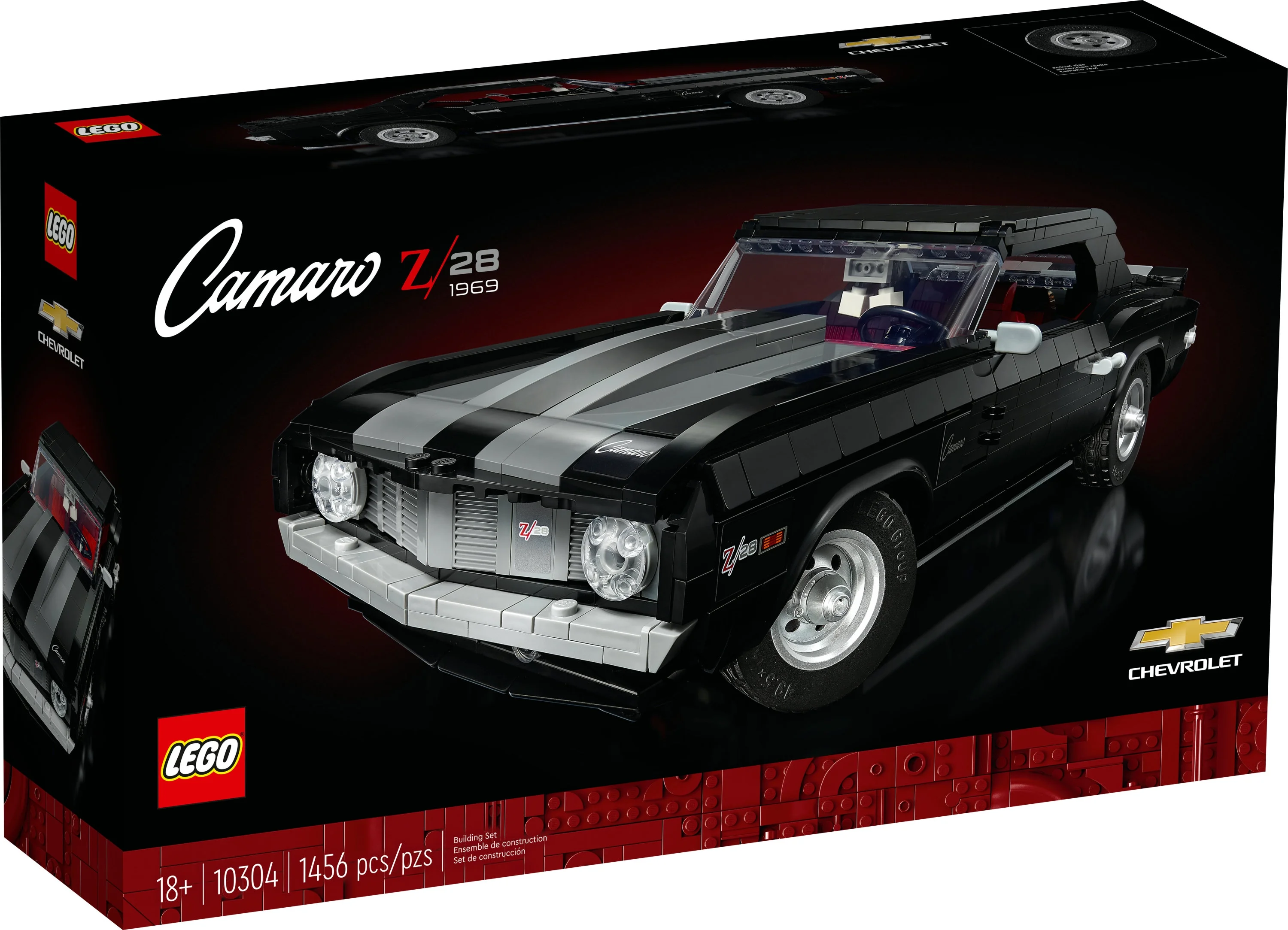 LEGO Icons Chevrolet Camaro Z28 10304, Customizable Classic Car Model Building Kit for Adults, Vintage American Muscle Car, Great Gift Idea