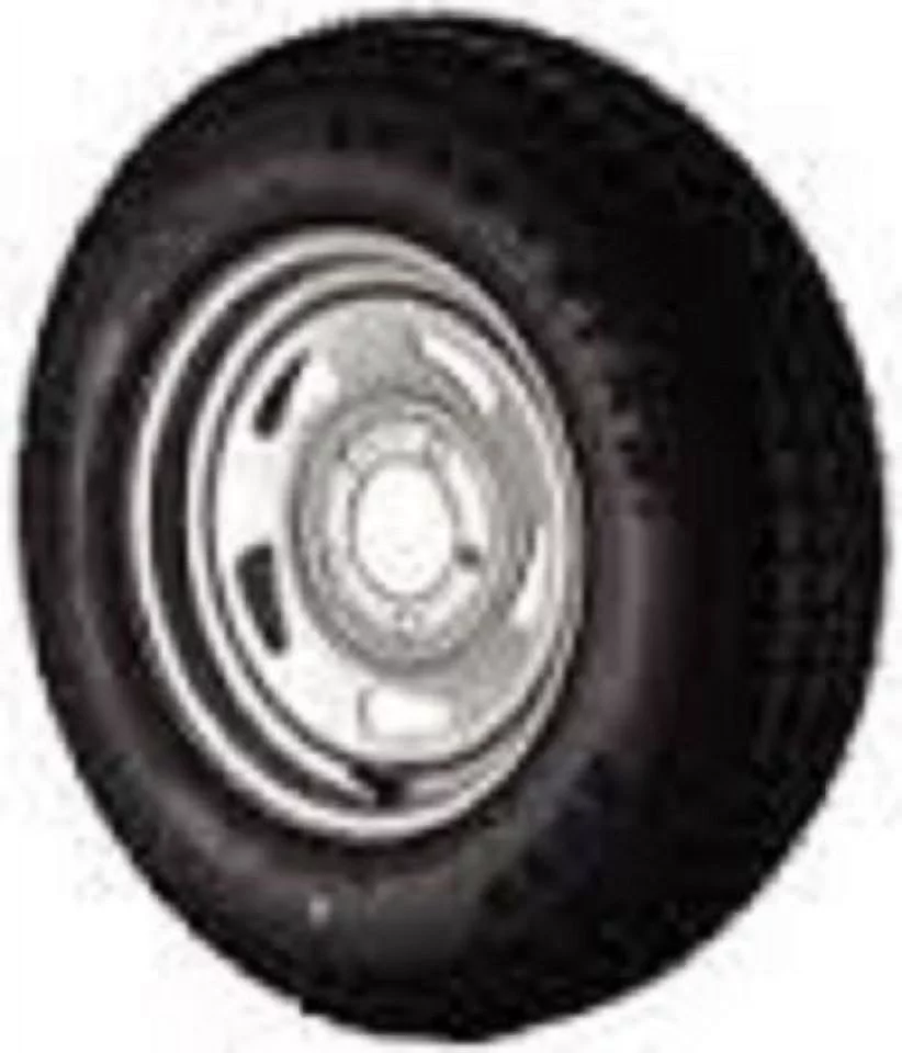 Radial Trailer Tire On Rim ST205/75R14 14 in. 5 Lug Wheel Galvanized Spoke