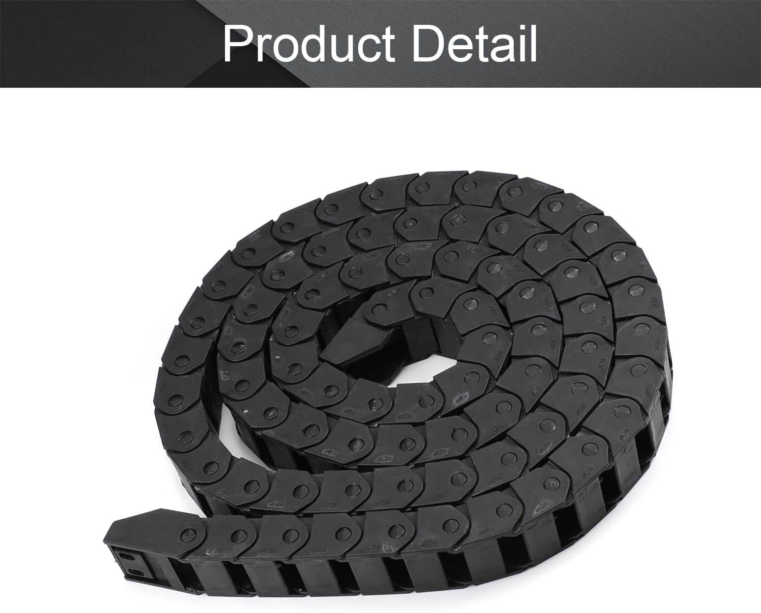 Fielect Drag Chain Cable Carrier Open Type with End Connectors R100 35X100mm 1 Meter Plastic for Electrical CNC Router Machines Black 1Pcs