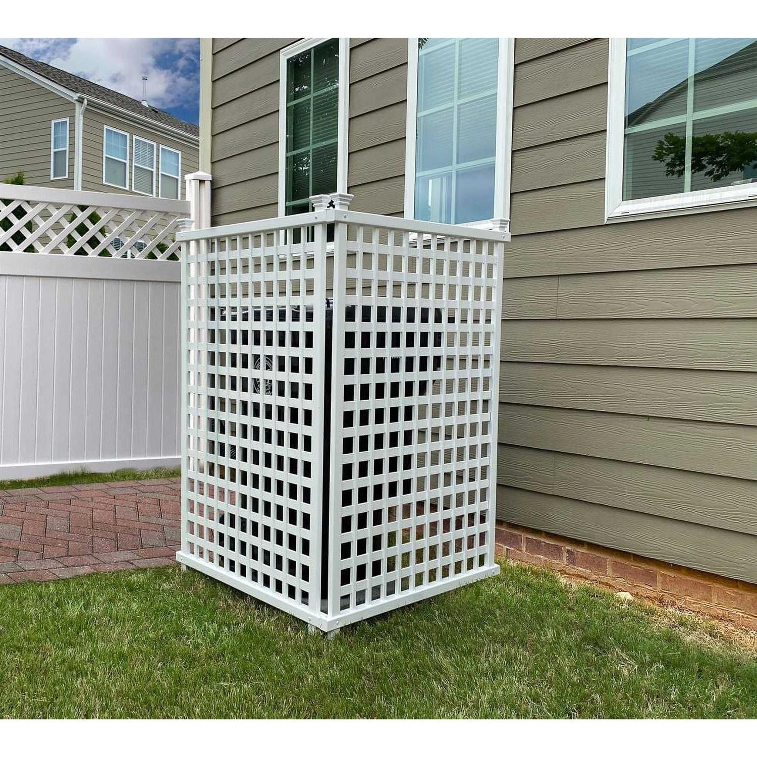 Enclo Privacy Screens 4.8 ft. H x 3 ft. W White Vinyl Highland-Lattice Privacy Screen - Shop Hardware Tools Online Store