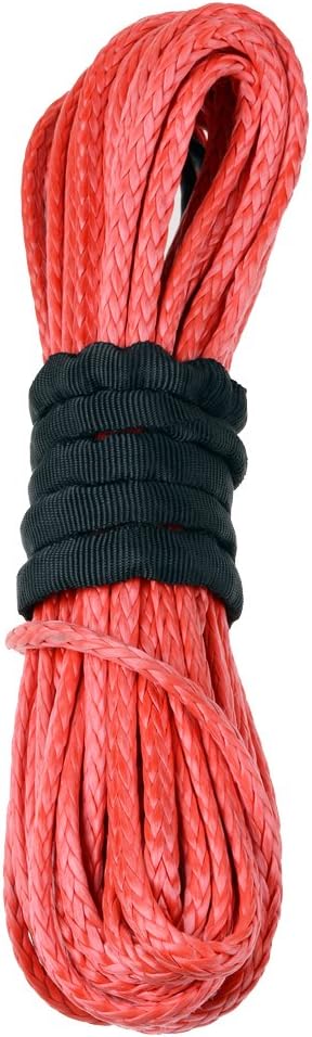 Astra Depot 85ft x 3/8 inch Synthetic Winch Line Rope 20500LBs and Heat Rock Guard Compatible for ATV UTV RV Truck KFI Marine Boat