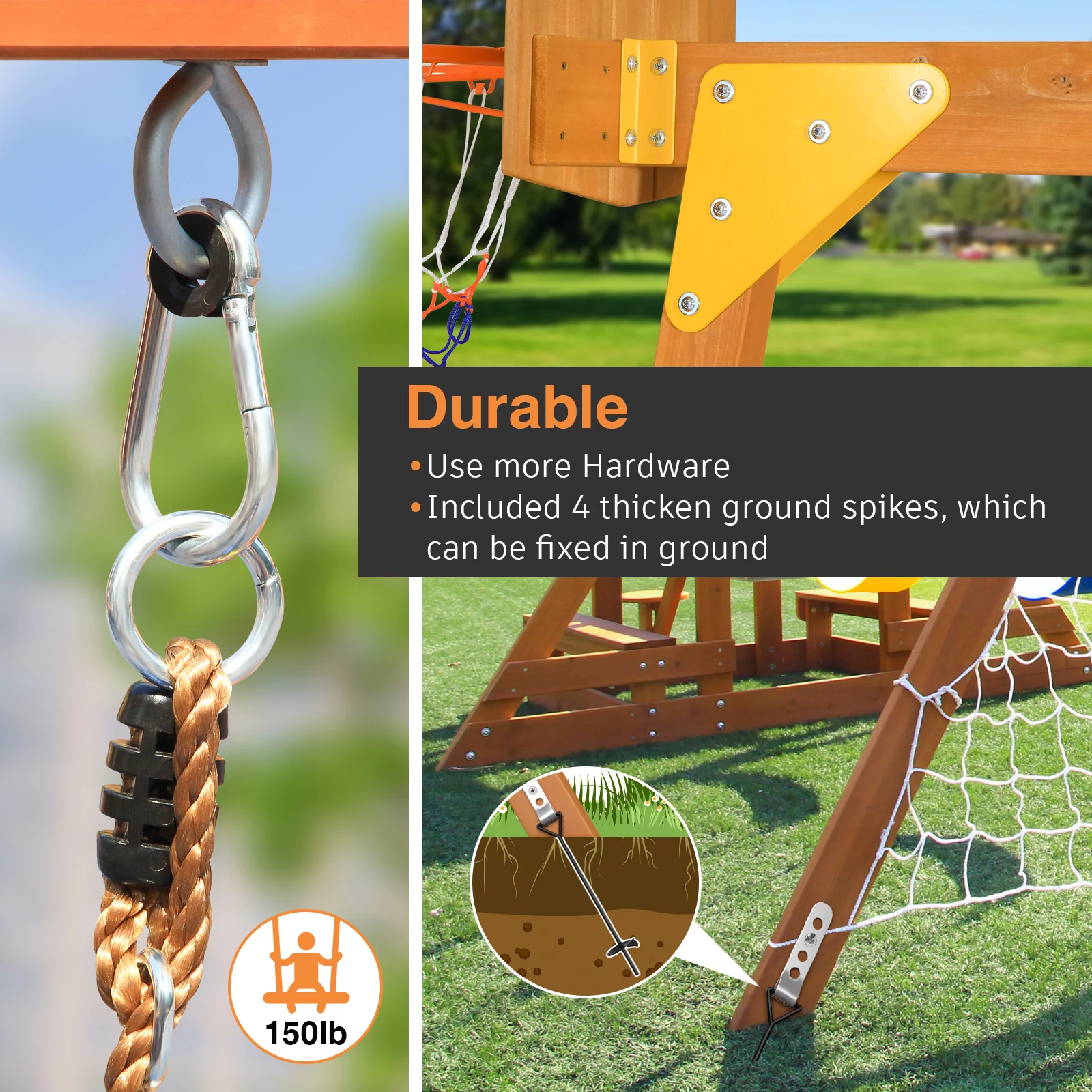 Suniboxi Wooden Swing Set/Playset Kids Toddler Playground Set