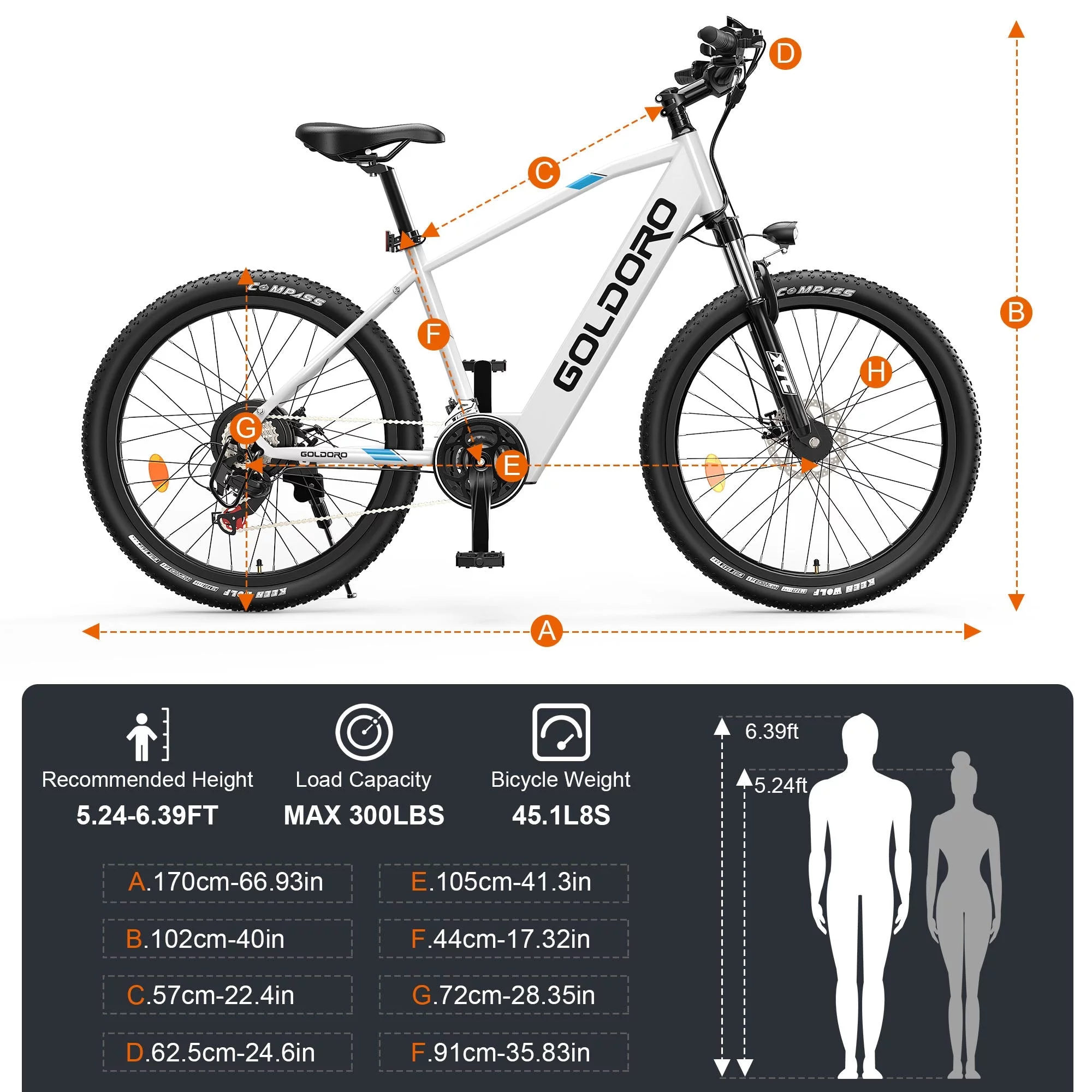 Goldoro Electric Bike 26" X7 Aluminum Alloy Mountain Bike for Adults 250W/36V, Max 18 mph, 21 Speed