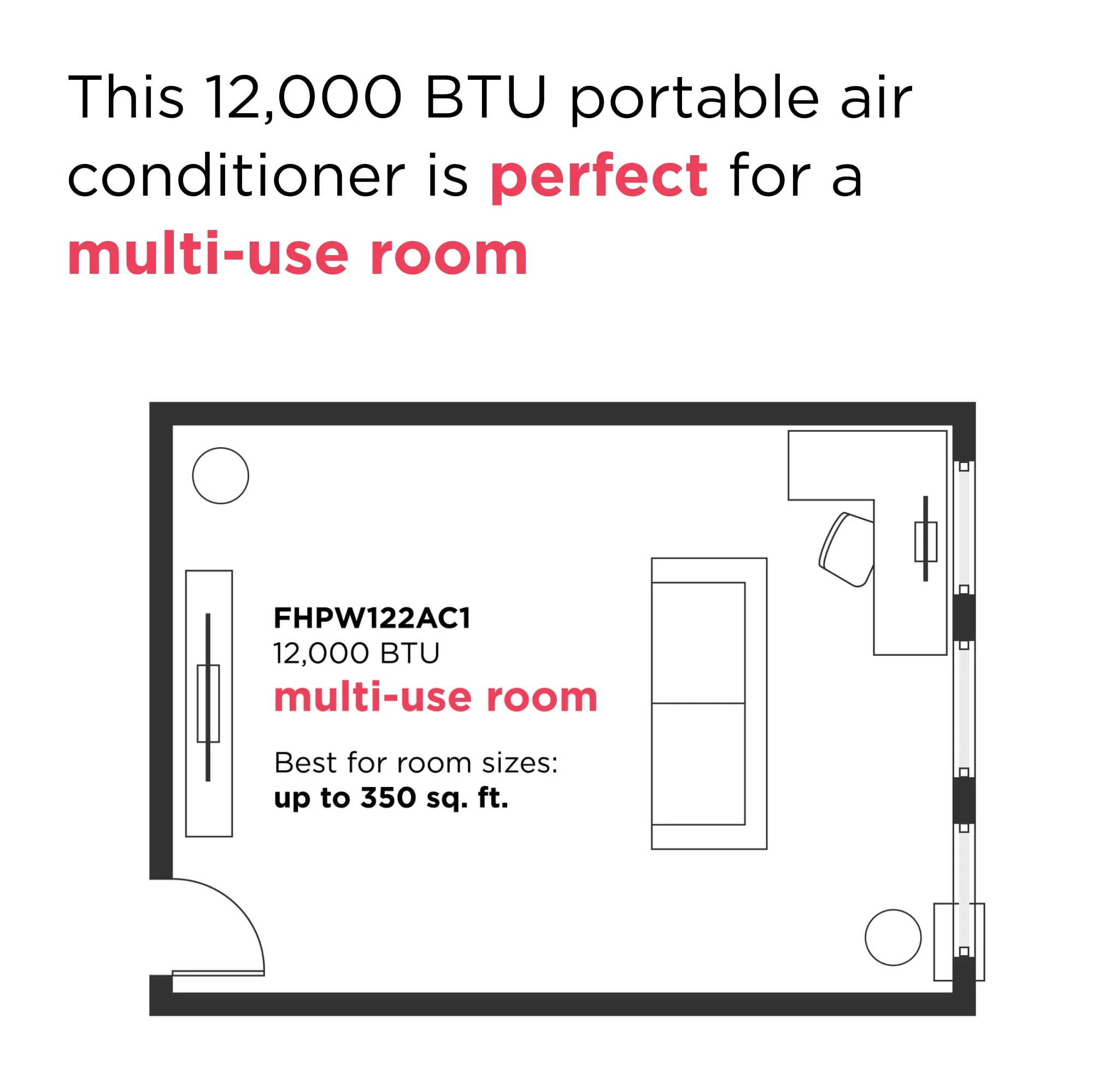 Frigidaire 8,000 BTU Portable Room Air Conditioner with Dehumidifier Mode