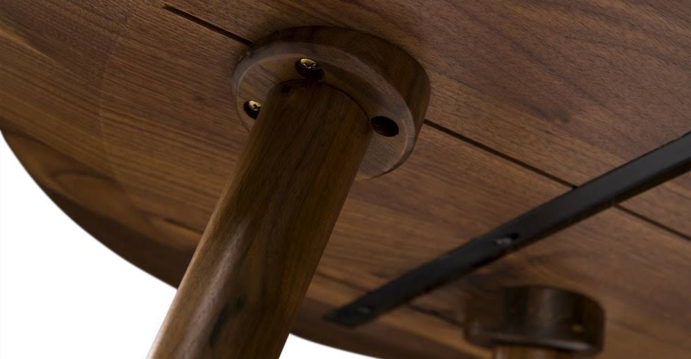 Round End Table in Solid Wood - Walnut | Article Amoeba Modern Furniture