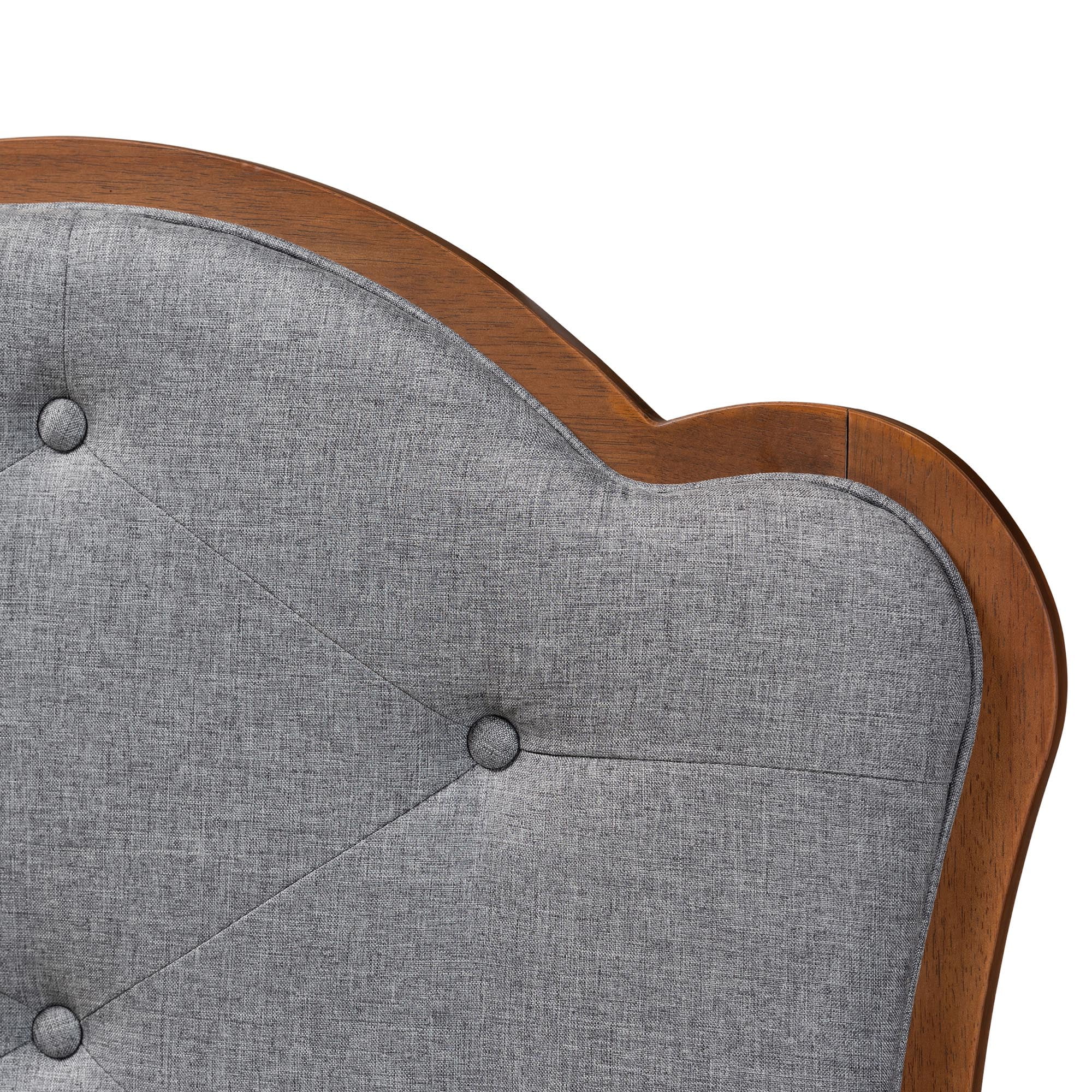 Baxton Studio Leandra Classic and Traditional Grey Fabric and Walnut Brown Finished Wood King Size Headboard