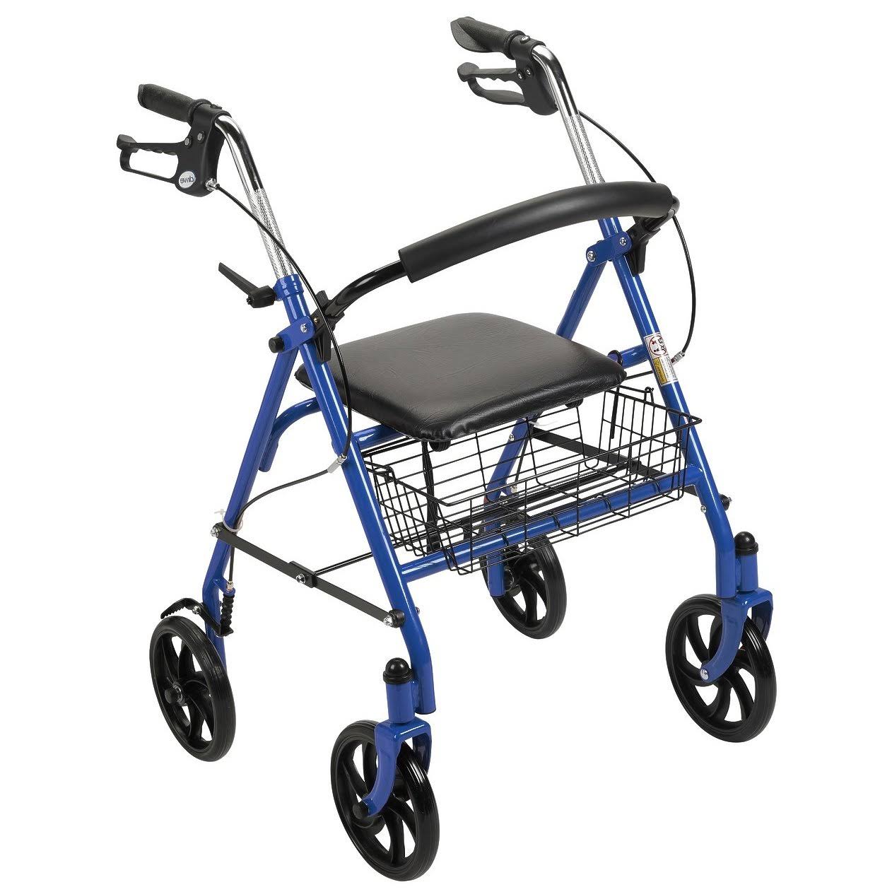 Drive Medical Drive 4-Wheel Rollator Walker w/Removable Back Support, Blue - 1 Each 10257BL-1