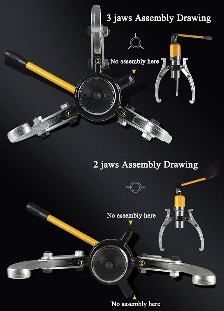 NEWTRY 5 Ton Hydraulic Gear Puller Kit, Wheel Bearing Pulling Separator, 3 Jaw Puller, Vertically & Horizontally, w/Case, Heavy Duty Mechanical Repair